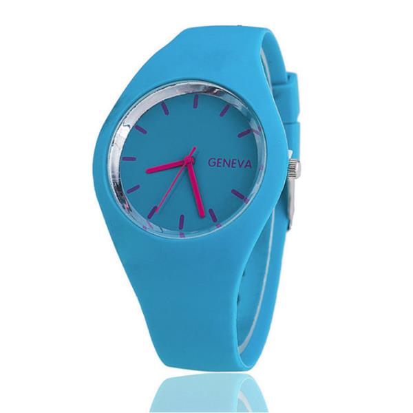 Grote foto jelly horloge unisex kwarts uurwerk silicoon bandje blauw kleding dames horloges