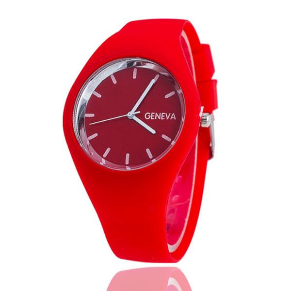 Grote foto jelly horloge unisex kwarts uurwerk silicoon bandje rood kleding dames horloges