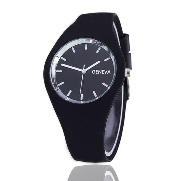 Grote foto jelly horloge unisex kwarts uurwerk silicoon bandje zwart kleding dames horloges