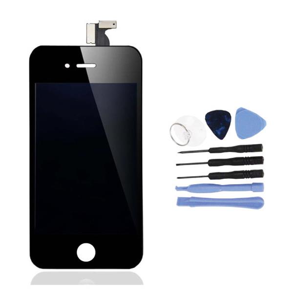 Grote foto iphone 4 scherm touchscreen lcd onderdelen a kwaliteit zwart gereedschap telecommunicatie toebehoren en onderdelen