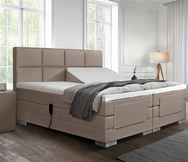 Grote foto elektrische boxspring taha 140x200 cr me beige huis en inrichting bedden