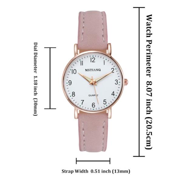 Grote foto minimalistisch horloge voor dames modieus kwarts uurwerk vrouwen lichtgevend leer bandje khaki kleding dames horloges
