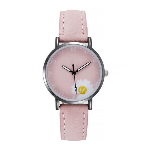 Grote foto minimalistisch horloge voor dames modieus kwarts uurwerk vrouwen lichtgevend leer bandje roze kleding dames horloges