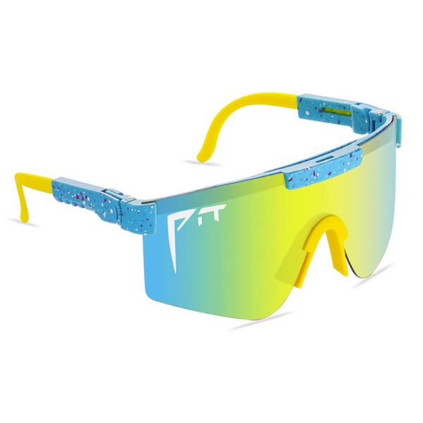 Grote foto gepolariseerde zonnebril fiets ski sport bril shades uv400 blauw geel kleding dames sieraden
