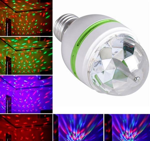 Grote foto led e27 3w rgb draaiende roterende lamp disco licht huis en inrichting overige