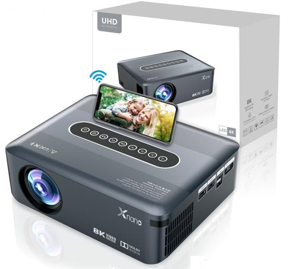 Grote foto beamer projector 4k 8k dolby android 12.000 lumen wifi 5g bt5.0 zwart audio tv en foto videoprojectoren