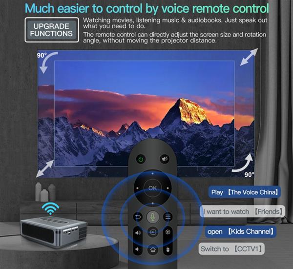 Grote foto beamer projector 4k 8k dolby android 12.000 lumen wifi 5g bt5.0 zwart audio tv en foto videoprojectoren