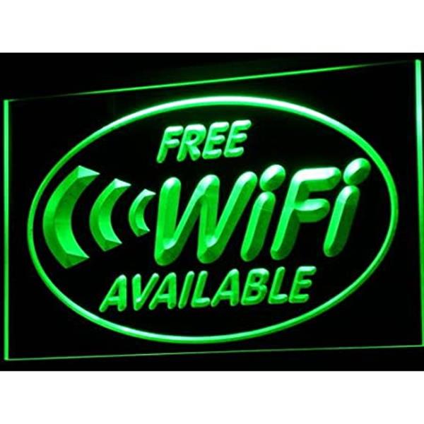 Grote foto wifi neon bord lamp led cafe verlichting reclame lichtbak groen huis en inrichting overige