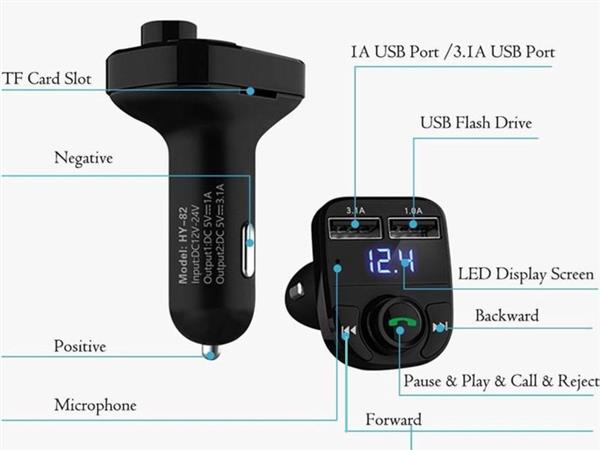 Grote foto fm transmitter draadloos bluetooth 2x usb sd carkit auto auto onderdelen autoradio