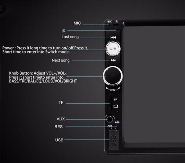 Grote foto autoradio auto radio 7 inch 2 din 2din bluetooth usb mp5 fm aux radio sd 1 auto onderdelen autoradio