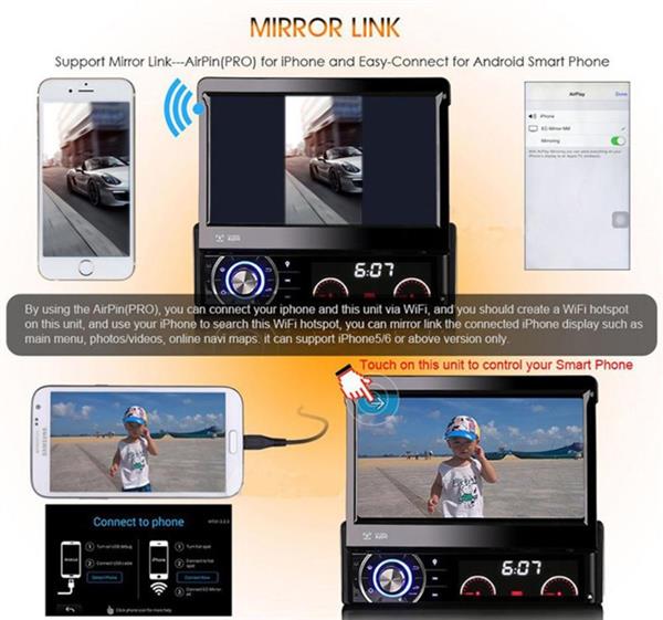 Grote foto klapscherm 7 inch 1 din autoradio navigatie wifi usb bt cd dvd camera auto onderdelen navigatie systemen en cd