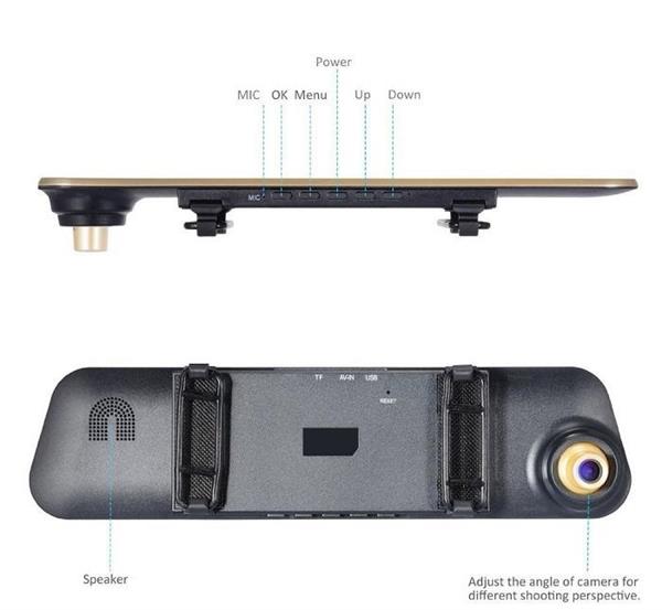 Grote foto dashcam achteruitkijkspiegel spiegel achteruitrij camera binnenspiegel goud audio tv en foto algemeen