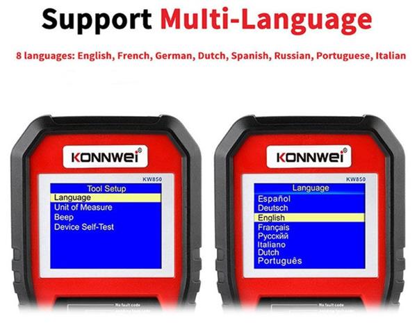 Grote foto diagnosecomputer uitlees apparaat uitlezen foutcodes obd2 rood auto onderdelen accessoire delen