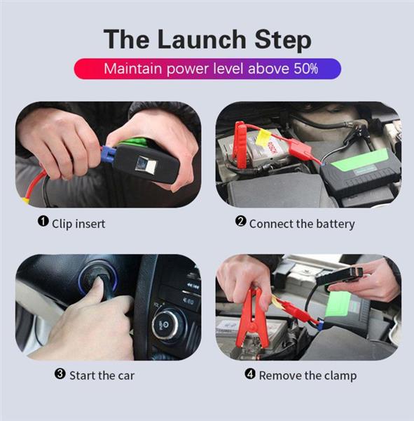 Grote foto jumpstarter jump starter powerbank starthulp auto motor scooter geel auto onderdelen overige auto onderdelen