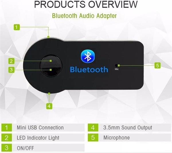 Grote foto bluetooth audio aux muziek ontvanger auto receiver adapter auto onderdelen autoradio