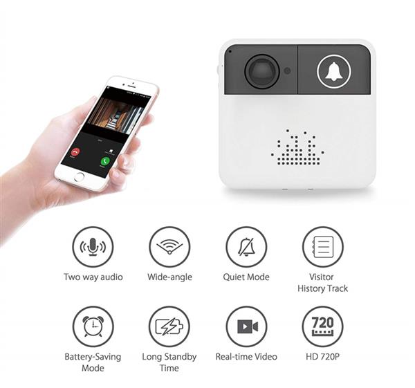 Grote foto wifi deurbel intercom video camera deur bel draadloos ring chime app huis en inrichting woningdecoratie