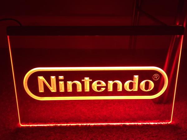 Grote foto nintendo game neon bord lamp led verlichting reclame lichtbak rood huis en inrichting overige