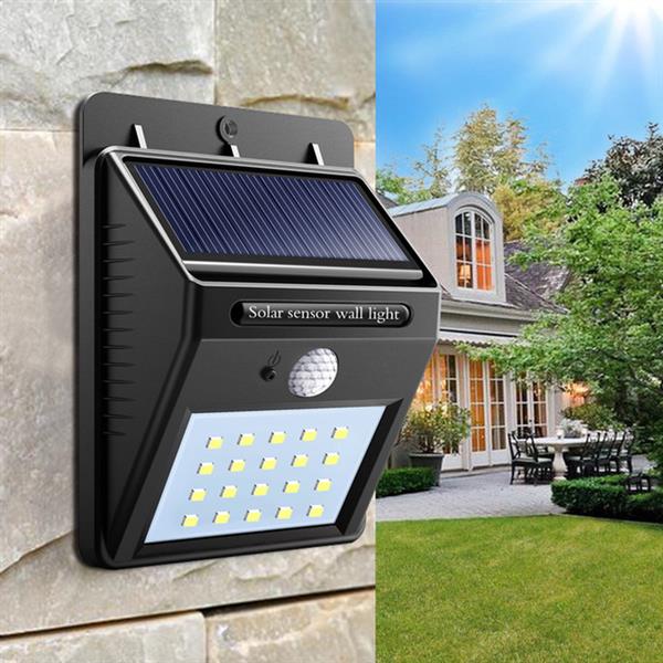 Grote foto solar buiten outdoor lamp tuin verlichting 20 led sensor warm wit tuin en terras overige tuin en terras