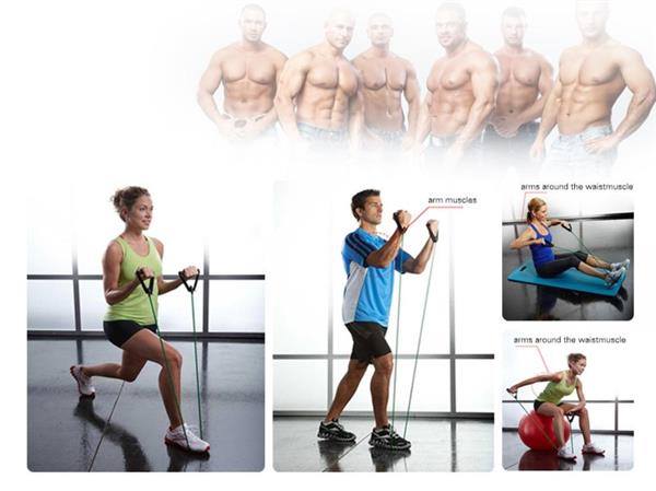 Grote foto weerstand band resistance elastiek fitness workout home set 11 stuks sport en fitness overige sport en fitness