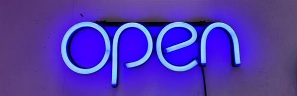 Grote foto open neon bord verlichting lamp licht kunststof 3d blauw huis en inrichting overige