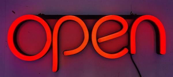 Grote foto open neon bord verlichting lamp licht kunststof 3d rood huis en inrichting overige