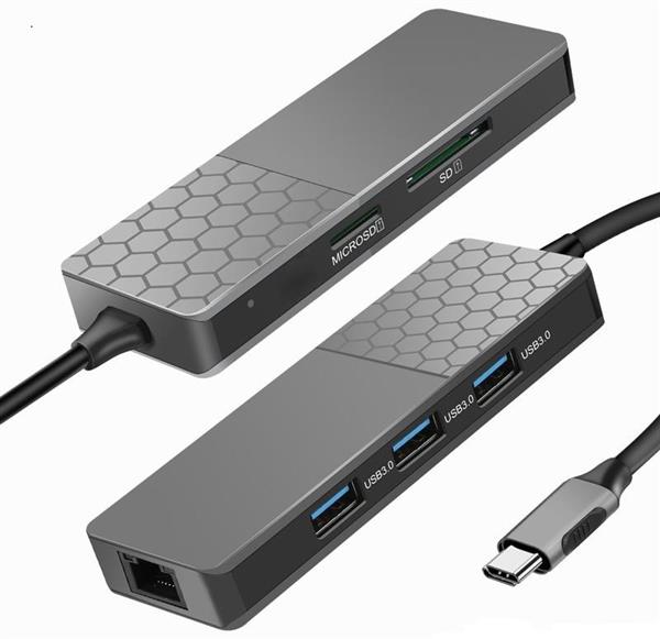 Grote foto usb c adapter hub ethernet lan usb 3.0 sd microsd kwaliteit computers en software overige computers en software