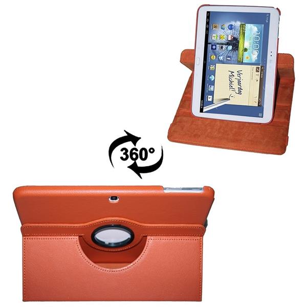 Grote foto 360 graden leren case hoes cover galaxy tab 3 10.1 inch p5200 p5210 p5220 paars telecommunicatie mobieltjes