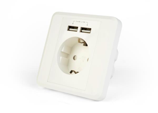 Grote foto inbouw stopcontact 2x usb wandcontactdoos geaard stopcontact huis en inrichting woningdecoratie