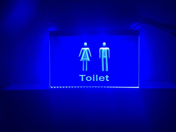 Grote foto wc toilet neon bord lamp led cafe verlichting reclame lichtbak huis en inrichting overige