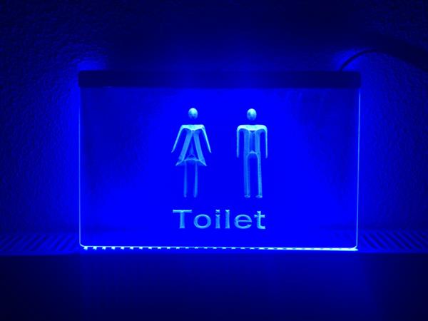 Grote foto wc toilet neon bord lamp led cafe verlichting reclame lichtbak huis en inrichting overige