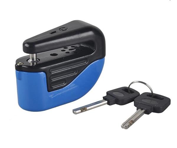 Grote foto remschijf slot rem schijf remschijfslot alarm motor scooter blauw fietsen en brommers onderdelen