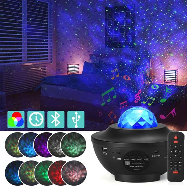 Grote foto galaxy lamp projector sterrenhemel nachtlamp sterrenhemel bluetooth zwart huis en inrichting overige