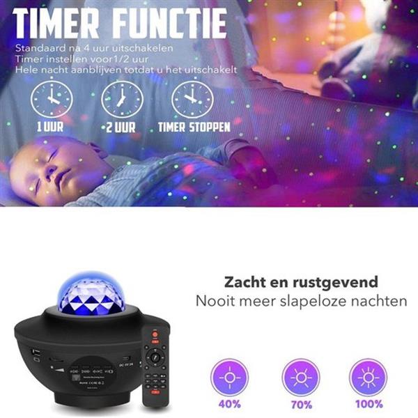 Grote foto galaxy lamp projector sterrenhemel nachtlamp sterrenhemel bluetooth zwart huis en inrichting overige