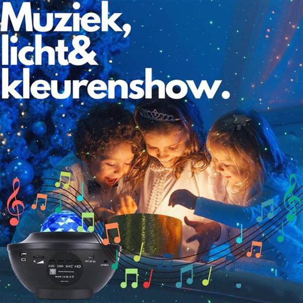 Grote foto galaxy lamp projector sterrenhemel nachtlamp sterrenhemel bluetooth zwart huis en inrichting overige