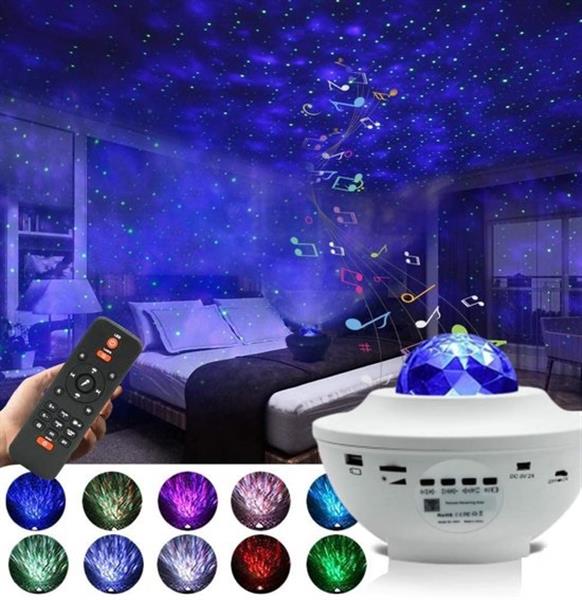 Grote foto galaxy lamp projector sterrenhemel nachtlamp sterrenhemel bluetooth wit huis en inrichting overige