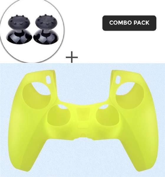 Grote foto silicone hoes skin case cover voor ps5 playstation 5 controller neon groen spelcomputers games overige