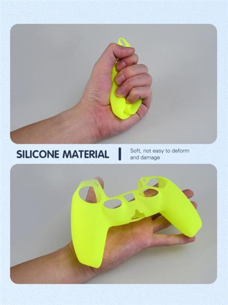 Grote foto silicone hoes skin case cover voor ps5 playstation 5 controller neon groen spelcomputers games overige