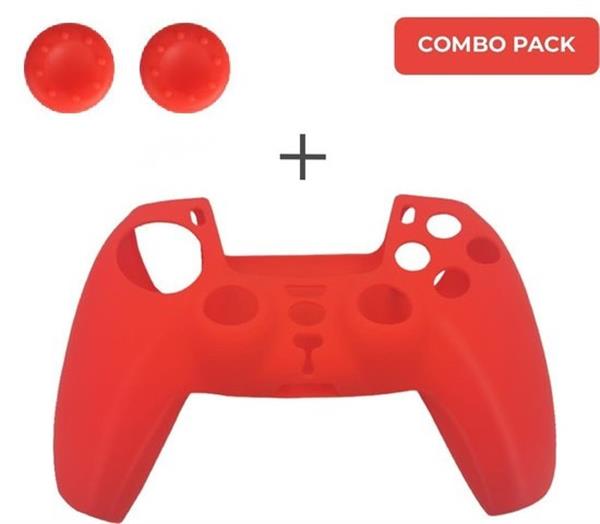 Grote foto silicone hoes skin case cover voor ps5 playstation 5 controller rood spelcomputers games overige