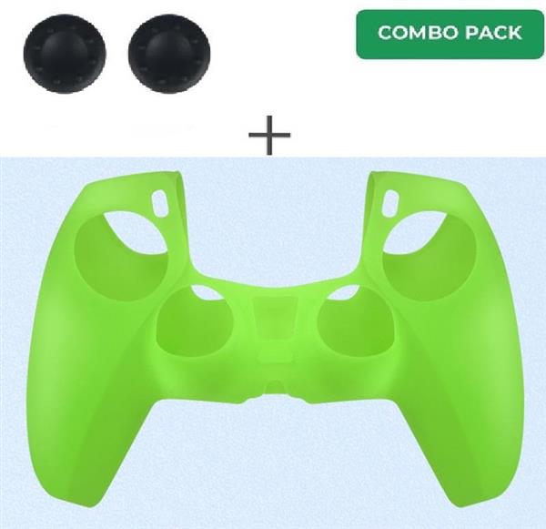 Grote foto silicone hoes skin case cover voor ps5 playstation 5 controller groen spelcomputers games overige