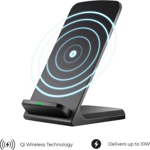 Grote foto draadloze oplader staand iphone qi lader draadloos dock snellader zwart telecommunicatie opladers en autoladers