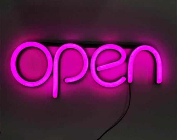 Grote foto open neon bord verlichting lamp licht kunststof 3d roze huis en inrichting overige