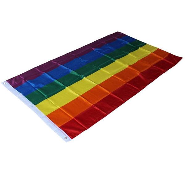 Grote foto regenboog lgbtq vlag pride rainbow flag vlaggen xl 90x150cm groot diversen vlaggen en wimpels