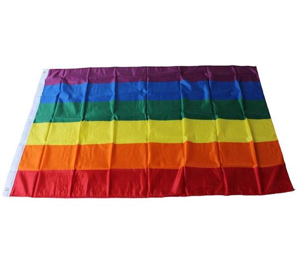 Grote foto regenboog lgbtq vlag pride rainbow flag vlaggen xl 90x150cm groot diversen vlaggen en wimpels