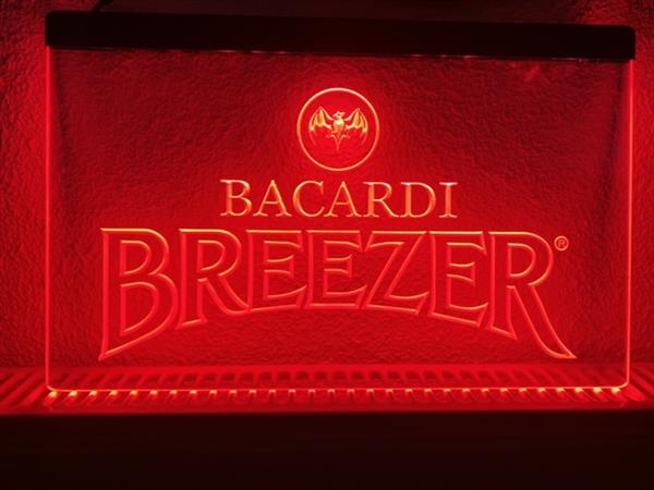 Grote foto bacardi breezer neon bord lamp led cafe verlichting reclame lichtbak rood huis en inrichting overige