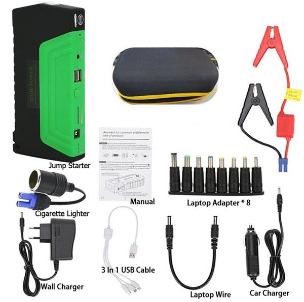 Grote foto jumpstarter acculader powerbank starthulp auto motor scooter groen auto onderdelen overige auto onderdelen