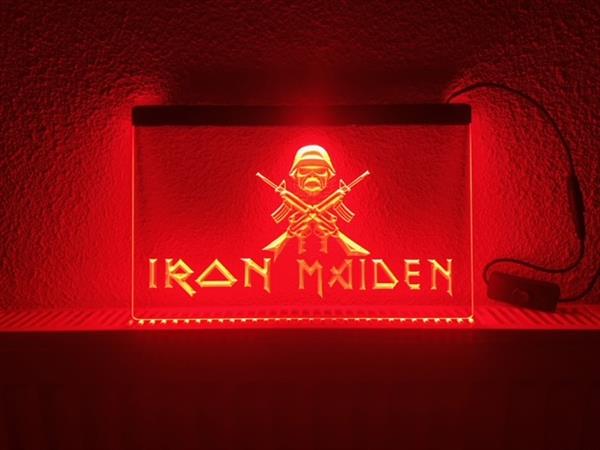 Grote foto iron maiden neon bord lamp led verlichting reclame lichtbak huis en inrichting overige