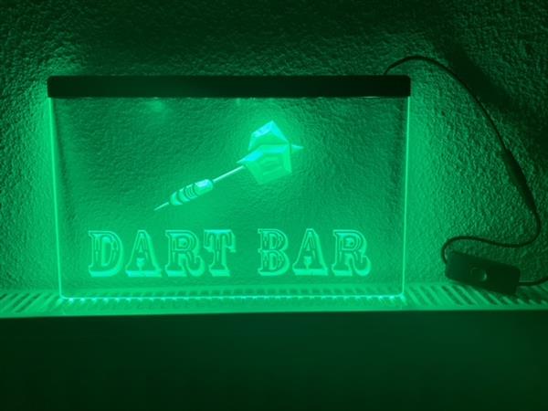 Grote foto dart bar darten neon bord lamp led cafe verlichting reclame lichtbak huis en inrichting overige