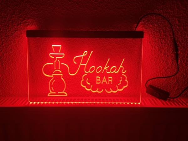 Grote foto hookah bar waterpijp shisha neon bord lamp led verlichting lichtbak huis en inrichting overige