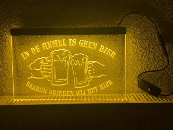 Grote foto in de hemel is geen bier neon bord lamp led cafe verlichting huis en inrichting overige