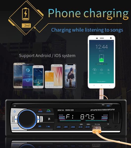 Grote foto autoradio auto radio 1din 1 din bluetooth 2x usb aux fm sd auto onderdelen autoradio